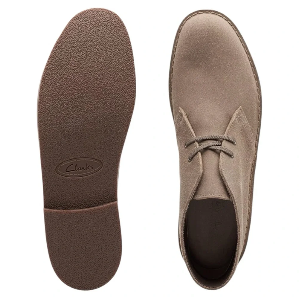 Clarks Men's Bushacre 2 Taupe Suede Chukka Boot
